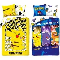 Halantex Bettwäsche Pokemon Pikachu - 2 x Fan-Bettwäsche-Set, 135x200 & 80x80, Baumwolle, 100% Baumwolle