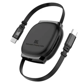 PD100W Type-C to Type-C Stretchable Cable PD Fast Charging Data Transmission Copper Core Line 35cm-100cm Telescopic Leng