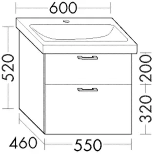 Burgbad Waschtischunterschrank zu Keramik Sys30 PG3 Diago 520x550x460 Schilf Matt, WXNT055F3354 WXNT055F3354