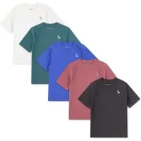 Abercrombie Kids T-Shirt (Packung, 5-tlg) Vorne mit kleiner Elch-Stickerei
