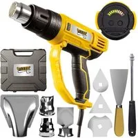 Grizzly Tools Heißluftgebläse Heißluftpistole im Koffer mit LED-Anzeige, Heißluftfön, 60-600° C, bis max. 600 °C