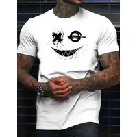 RMK T-Shirt Herren Shirt Top Sommer Basic Rundhals Smiley Smile