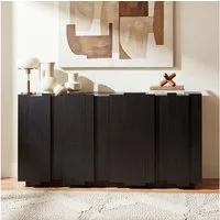 FUFU&GAGA Sideboard 150 cm, Moderner Beistellschrank mit 4 Türen, Schwarz