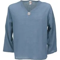 Guru-Shop Hemd & Shirt Yoga Hemd, alternatives Baumwollhemd, leichtes.. Ethno Style, alternative Bekleidung