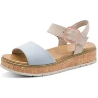 MARCO TOZZI GRADI Keilsandalette Plateau, Sommerschuh, Riemchensandale mit Sohle im Kork-Look