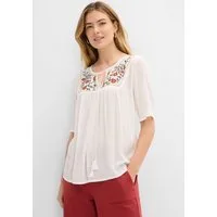 bonprix Tunika Casual Stil, A-Linie Passform, Kurzarm-Design, mit Stickerei
