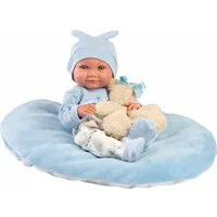 Llorens Babypuppe Nico mit Kissen, blau, 40cm, Made in Europe