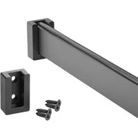 SO-TECH® Kleiderstange Schrankstange mit Gummiauflage und Schrankstangenlager (Spar-Set, 1 St), Kleiderstange schwarz matt eloxiert 1000 mm, 30 x 12 mm, Alu