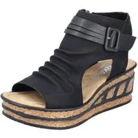 Rieker Keilsandalette, Sommerschuh, Sandale, Keilabsatz, mit Reißverschluss innen