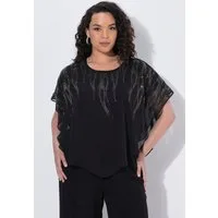 Ulla Popken Longbluse Chiffon-Bluse doppellagig Rundhals 3/4-Arm