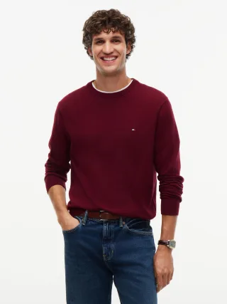 PIMA ORG CTN CASHMERE CREW NECK Burgundy - Gr. - XL