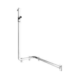 KEUCO AXESS Eck-Duschhandlauf 90° mit Brausestange links, Metall, B: 53,1 H: 130,1 T: 85 cm, 3500801 35008018602