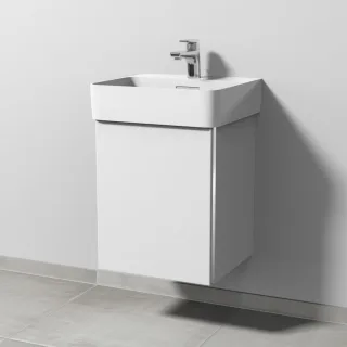Sanipa 3way Waschtischunterbau zu Laufen VAL Waschtisch mit 1 Tür, Weiß-Soft BR81943