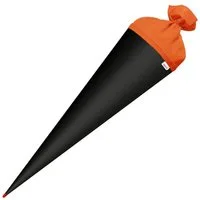 Roth Schultüte Basteltüte 70 cm, rund schwarz Einschulung Zuckertüte Rot(h)-Spitze Filz-Verschluss