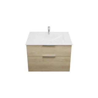 Burgbad Mineralguss Waschtisch-Set Eqio Eiche Dekor Cashmere/Alpinweiss, SEYU082F3180C0001 SEYU082F3180C0001