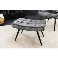 riess-ambiente Fußhocker SCANDINAVIA grau / schwarz (Einzelartikel, 1 St), Wohnzimmer · Samt · Metall · Scandinavian Design