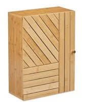 relaxdays Hängeschrank Bad Hängeschrank aus Bambus