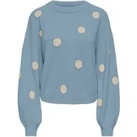 ONLY Strickpullover ONLRICA LS DETAIL O-NECK CC KNT Materialmix, regular fit