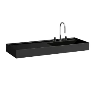 LAUFEN Waschtisch Kartell · LAUFEN 460x1200 1 Hl. o.uel. Ablg. li schwarz glaenzend H8133330201111