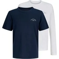 Jack & Jones Junior T-Shirt (2-tlg) JJCOLLEGE LOGO TEE SS/LS SET MP JNR