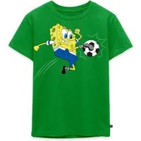 Spreadshirt T-Shirt Spongebob Schwammkopf Kickt Einen Fußball Kinder Premium T-Shirt (1-tlg)