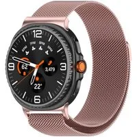 Wigento Smartwatch-Armband Für Samsung Galaxy Watch 8 / 8 Classic Milan Magnet Armband Rosa, Milanese Edelstahlarmband mit Magnetverschluss