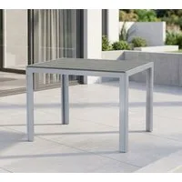 Gardissimo Gartentisch Soul rechteckig silber, 120 x 70 cm (Spar-Set, 1-St., 1 Esstisch), Holz-Look / Aluminium / wetterfest / pflegeleicht