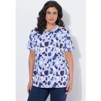Ulla Popken T-Shirt T-Shirt Tupfen Oversized Rundhals Halbarm