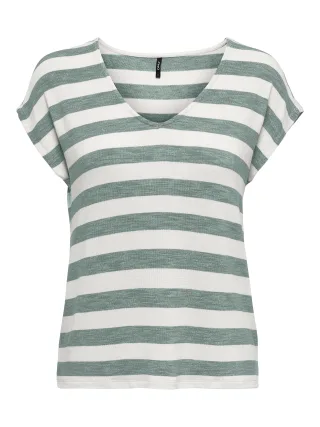 ONLY - ONLLIRA S/S V-NECK TOP JRS NOOS Chinois Green - Gr. - S