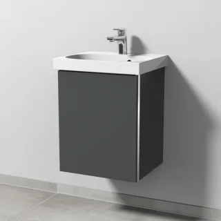 Sanipa 3way Waschtischunterbau zu Geberit Acanto Waschtisch mit 1 Tür, Anthrazit-Matt BR41322