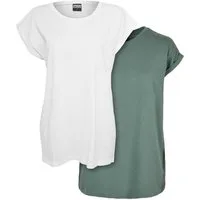 URBAN CLASSICS Rundhalsshirt Ladies Extended Shoulder Tee 2-Pack Damen T-Shirt