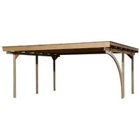 weka Doppelcarport 616 A, BxT: 500x500 cm, 217 cm Einfahrtshöhe, mit Rundbogen wahlweise links- oder rechts montierbar
