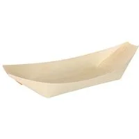 PAPSTAR Einwegschale Fingerfood - Schalen, Holz pure 16,5 cm x 8,5 cm Schiffchen 50 Stk, Holz