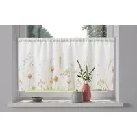 OTTO home Scheibengardine Rikkert (1 St), Stangendurchzug, halbtransparent, Lichtschutz, Leinen-Optik mit Naturmotiv, verschiedene Größen