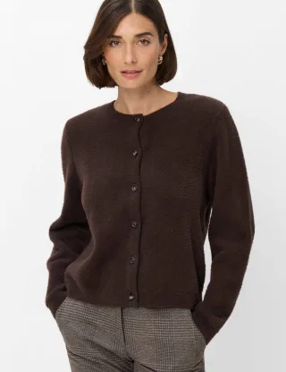 Brax Damen Strickjacke Style ANN brunette, dunkelbraun, Gr. 44