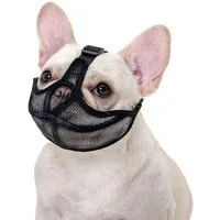 Agger Maulkorb Französische Bulldogge Maulkorb Hund Maulkorb für Kurze Schnauze Hund, Bedeckt Nicht Stirn Anti Biting Bellen, Einstellbare Atmung Mesh