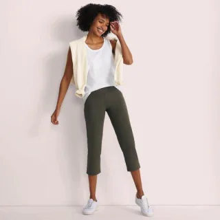 ¾-Yogahose ACTIVE für Damen, Damen, size: regular, Grün, Polyester-Mischung, by Lands' End