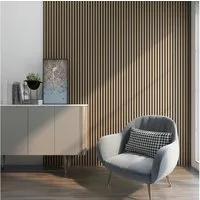 neu.holz 3D Wandpaneel, (Set, 8-tlg) »Vang« Akustik Wandpaneel Walnuss, hell 5,76m²