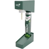SodaTASTE Wassersprudler SodaTASTE UNO Wassersprudler Set inkl. Flasche & CO2-Zylinder, (Wassersprudler, CO₂-Zylinder, 1-Liter-Wasserflasche, Abtropfhalterung), Kompatibel mit Standard-Drehgewinde