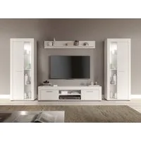 OTTO home Wohnwand AOSTA, Breite 310cm, 4-teilige Wohn-Kombination, (bestehend aus: 2x Vitrine, Lowboard, Wandboard), Wohnwand, Kombination, Anbauwand, Möbel Set, Schrankwand, Möbel Kombi