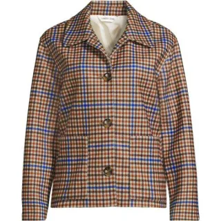 Hemdjacke Wool Touch Gemustert für Damen in Plus-Größe, Damen, size: plus, Elfenbein, Polyester, by Lands' End