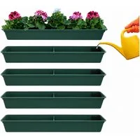 BURI Blumenkasten 4er Blumenkasten Set 80cm Pflanzkasten Grün Bewässerung