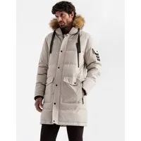 OMBRE Winterjacke Lange warme Herrenjacke mit Kapuze