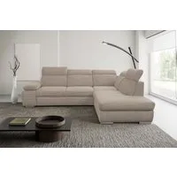 WERK2 Ecksofa Alicante Cord L-Form, Schlaffunktion & Bettkasten, 280 cm breit, Schlafsofa mit Bettkasten & verstellbaren Kopfstützen, frei stellbar