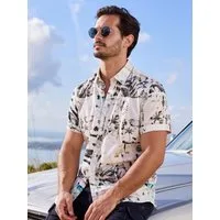 LERROS Kurzarmhemd Leichtes Kurzarmhemd im Hawaii-Look für kühlen Komfort