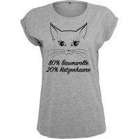 Youth Designz Print-Shirt Katzenhaare Damen T-Shirt mit lustigem Spruch als Geschenk für Frauen Fun Shirt mit modischem Statement Print