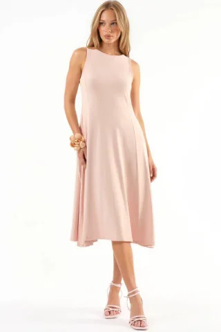 Ärmelloses Midi-Kleid mit Taschen