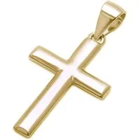 Goldene Hufeisen Kreuzanhänger Basic Kreuz Anhänger aus 925 Sterling Silber Kettenanhänger (inkl. Etui), Gelbgold