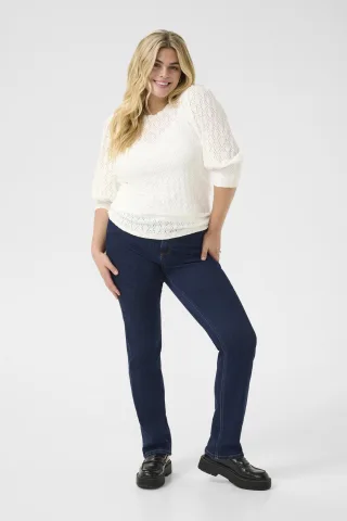 Langarm-Bluse Regular fit Chalk white