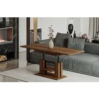 Endo-Moebel Couchtisch Endo Couchtisch Iso 110 / 170 höhenverstellbar erweiterbar Farbauswahl, 110-170 (2x30 intern), 58-75, 25mm, Doppellift, Akzentstreifen schwarz